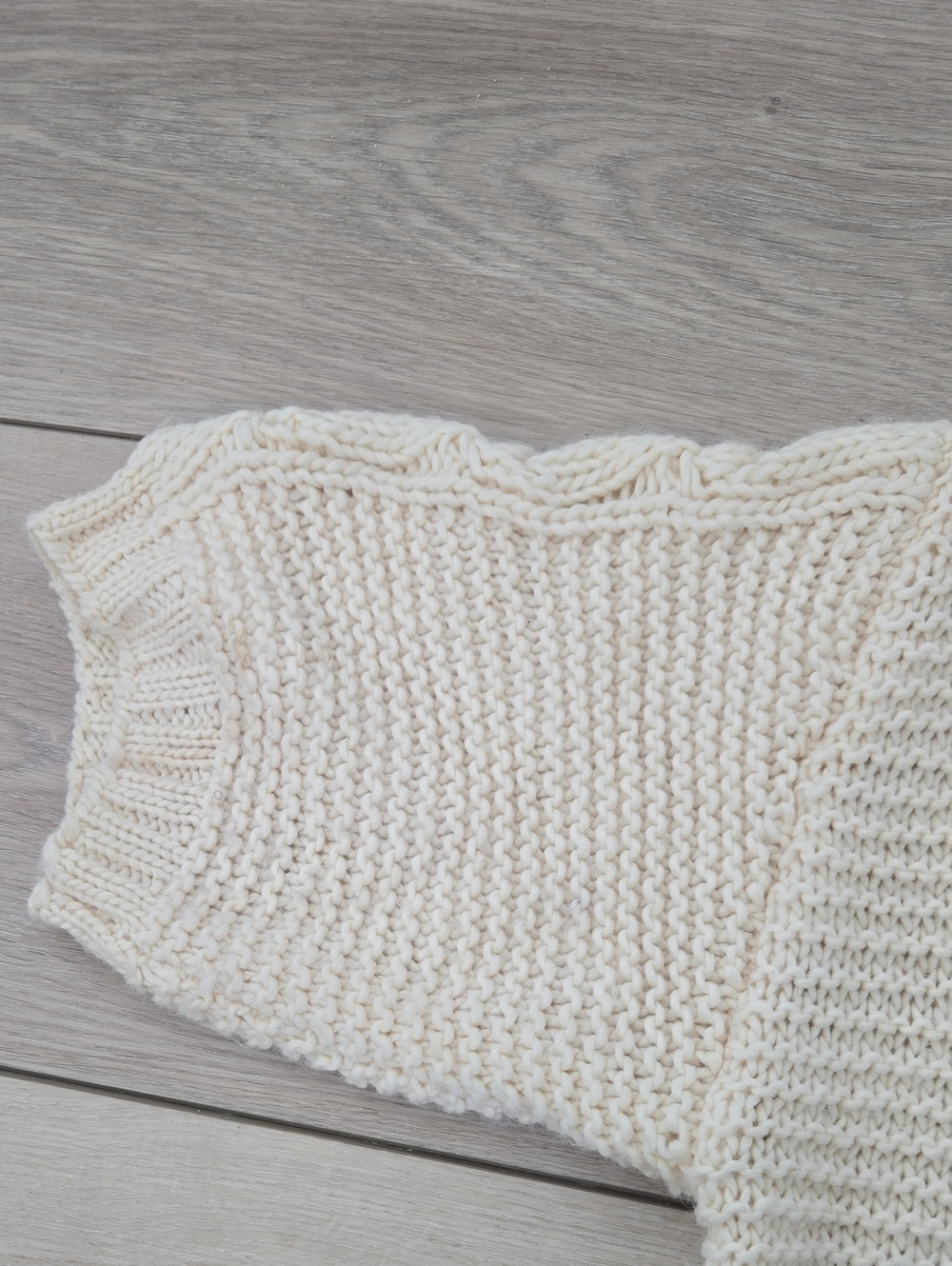 GAP Hand-Knit Slouchy Cardigan Sweater XL Cream Chunky Cable KnitDescrip - Picture 9 of 10